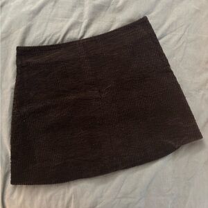 Ganni Black Corduroy Mini Skirt